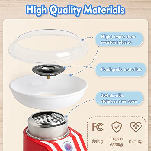 Adhafera Candy Floss Machine for Kids, Cotton Candy Machine Maker 450W, Home-Use, DIY, Party, Gift, Birthday
