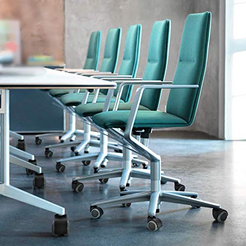 SKOAJAS Plate Casters 48mm Universal Office Chair Caster Wheels,Swivel Chair Wheels in Polyurethane,Casters for Hard Floors,Replaceable Furniture