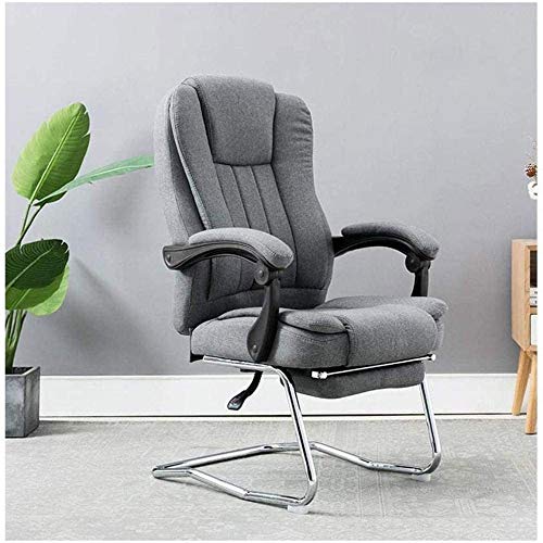 WALNUT Ergonomic Office Recliner Chair with Lumbar Support Modern Simple Leisure Chair Study Chair Fabric Office Chair Bow Chair (Color : Black)
