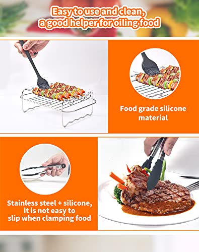Air Fryer Rack 10Pcs Compatible with Ninja Dual Zone Air Fryer AF300UK AF400UK Layered Dehydrator Racks 304 Stainless Steel Air Fryer Accessories