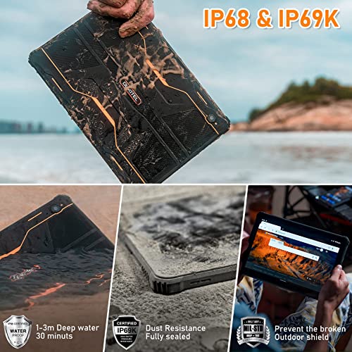 Tablet 10.1 Inch OUKITEL RT1, 10000mAh Large Battery, Octa-Core 4GB RAM + 64GB ROM, 1920x1200 FHD+ Rugged Tablet, 16+16MP Camera, Dual 4G SIM+5G