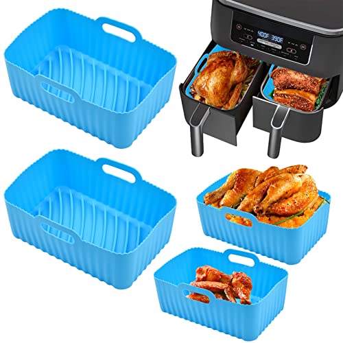 FOHYLOY Air Fryer Silicone Pot, 2 Pack Reusable Silicone Air Fryer Basket for Ninjas Dual Air Fryer, Silicone Pot Basket, Accessories for Air fry