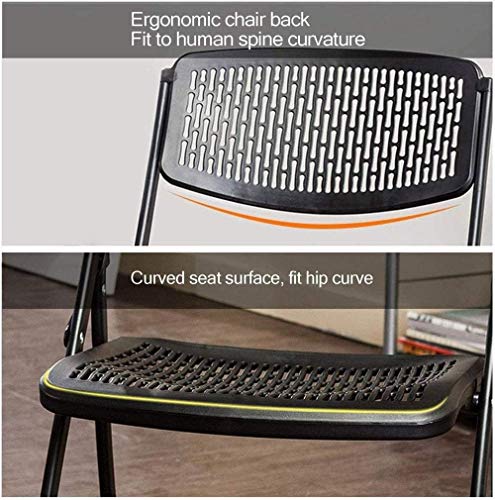 LXXSH Folding Chair Meeting Chair Office Chair Meeting Room Chair Training Chair Home Backrest Chair Computer Chair Meeting Chair (Color : Black)