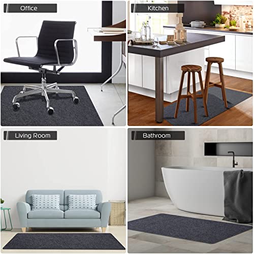 Office Chair Mat for Hardwood Floor, 55" × 35" Office Gaming Computer Desk Chair Mat, Dirt Resistant & Easy to Clean Dark Gray