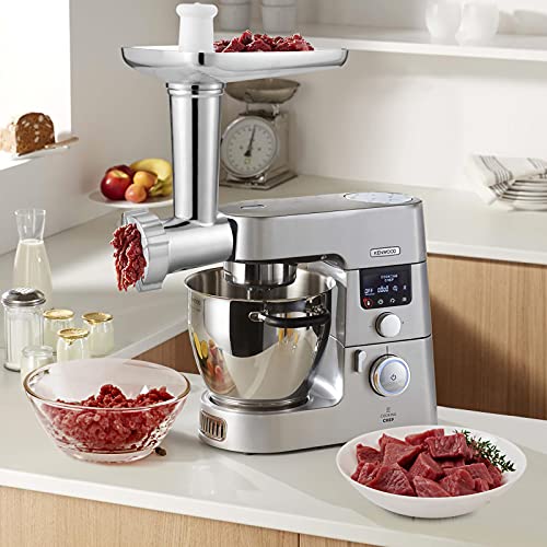 Food Grinder Attachment for Kenwood Stand Mixers,Gdrtwwh Meat Grinder Accessory Compatible with All Kenwood Stand Mixers, Includes 2 Sausage Stuf