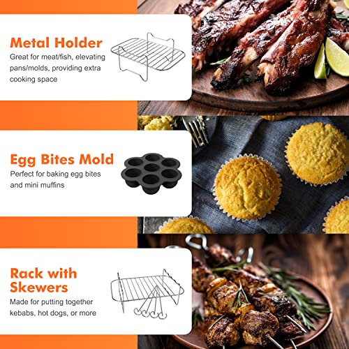 Air Fryer Accessories, Set of 9 Fit for Ninja Dual Air Fryer AF300UK, AF400UK & Most 3.7Qt - 4.2Qt and Larger Dual Zone Air Fryers, Include Cake