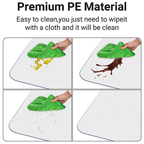 Office Transparent Chair Cushion, Hard Floor Wood Floor use, Rectangular, Straight Edge, to Protect Hard Floors in Homes and Offices 36 x 48 inch