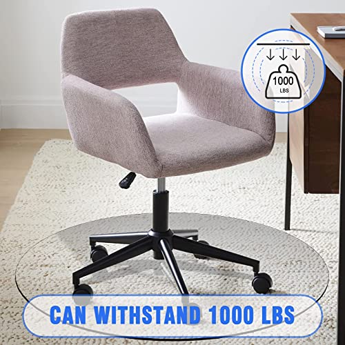 Natsukage Glass Chair Mat, 36" Round x 1/4" Thick Tempered Glass Office Chair Mat for Carpet or Hardwood Floor - Effortless Rolling, Easy to Clea