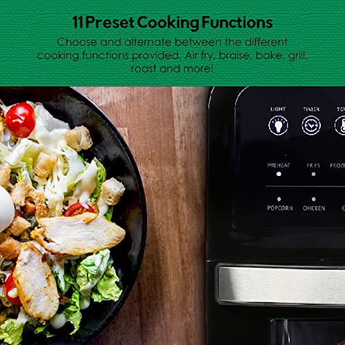 EMtronics EMAFO12LD Digital Extra Large Family Size XL Air Fryer Combi Oven Grill 12 Litre with 11 Pre-Set Menus for Oil Free & Low Fat Healthy C