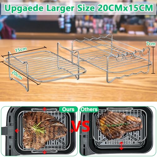 moleath Large Size Silicone Air Fryer Liners, 6PCS Dual Air Fryer Accessories Compatible for Ninja Foodi MAX AF400UK, AF451UK 9.5l, AF500UK 10.4L