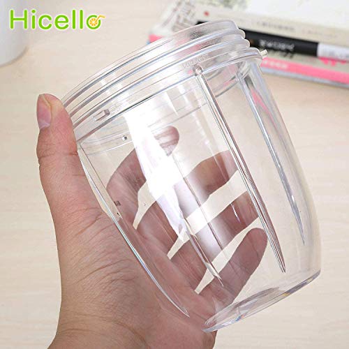 Hicello 18oz Cup with Lid Replacement Parts for Nutribullet 600W/900W Blender Juicer Accessories, Pack of 2