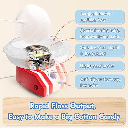 Adhafera Candy Floss Machine for Kids, Cotton Candy Machine Maker 450W, Home-Use, DIY, Party, Gift, Birthday