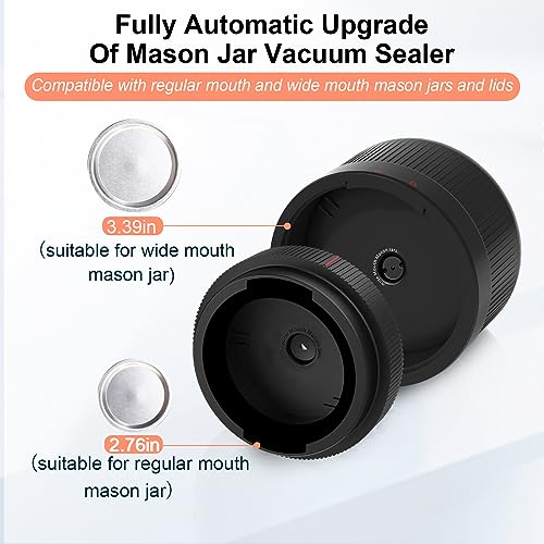 Electric Vacuum Sealer For Mason Jars ,Automatic Jar Sealer Kit for Food Storage with Wide & Regular Mouth Mason canning Compatible with FoodSave