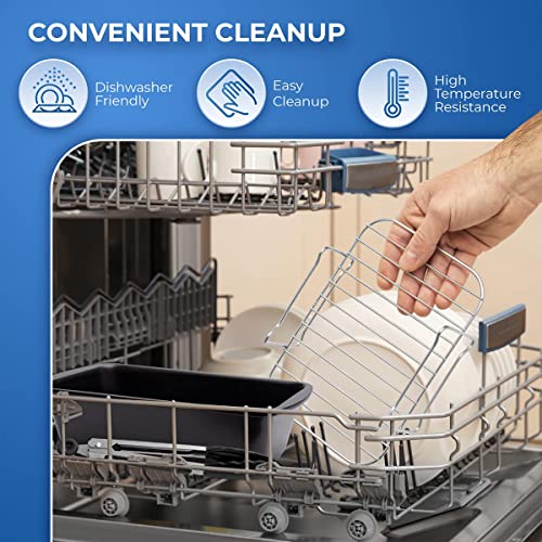 Jetcloud 2pcs Air Fryer Rack +100x Air Fryer Liner,Stainless Steel Double Layer Air Fryer Accessories with 4x Grilling Skewers Metal Dehydrator R