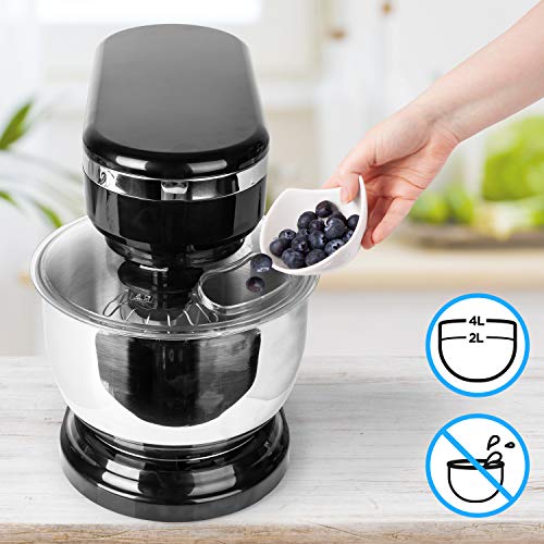 Duronic Electric Stand Mixer SM104, Kitchen Mixers, 6 Speed + Pulse Function, 1000W, 4 Litre Mixing Bowl with Splash Guard, Includes Beater, Whis