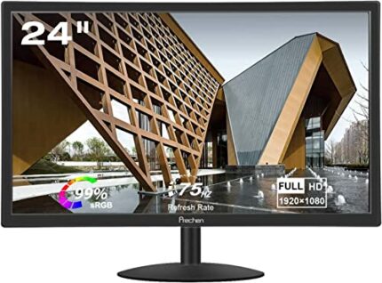 24" Computer Monitor 75Hz PC Display, IPS FHD 1920 x 1080P Business Screen LED Desktop Monitor with HDMI and VGA Ports, 99% sRGB, 3000:1 Contrast