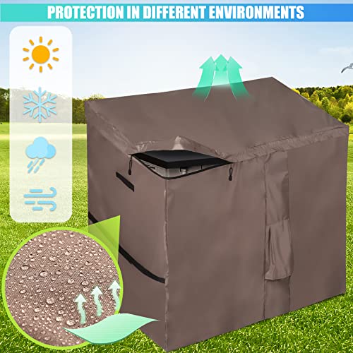 OZKURT Waterproof Garden Shed Cover, Outdoor Storage Box Covers with Quick-Opening Slope Top, Compatible with Keter Store It Out Series, 420D Oxf