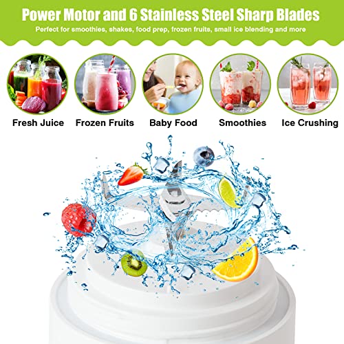 Suewow 2023 New Portable Blender,with 6 Blades Mini Blender,270 Watt for Shakes and Smoothies Waterproof Blender USB Rechargeable with 20 oz BPA