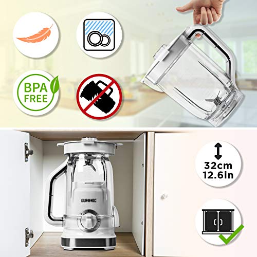 Duronic Electric Blender BL5 | 1.8 Litre BPA-Free Jug | 500W Motor | Stainless-Steel Ninja Sharp Blades | Pulse Mode | Blends to Make Smoothies,