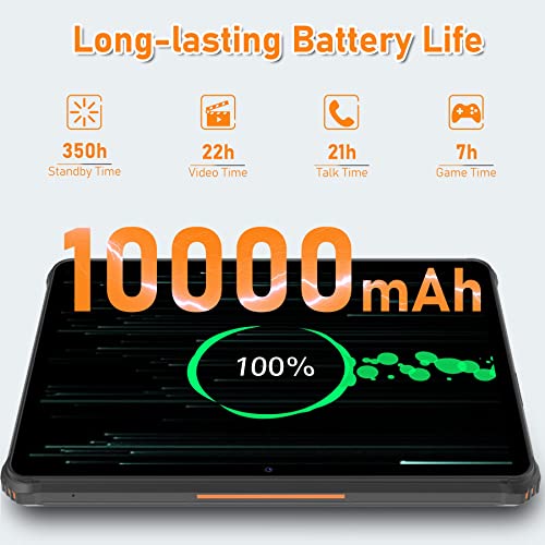 Tablet 10.1 Inch OUKITEL RT1, 10000mAh Large Battery, Octa-Core 4GB RAM + 64GB ROM, 1920x1200 FHD+ Rugged Tablet, 16+16MP Camera, Dual 4G SIM+5G