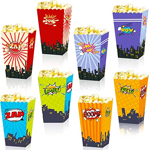 JeVenis Superhero Party favors Bags Superhero Popcorn Boxes Superhero Party Supplies Superhero Birthday Decoration