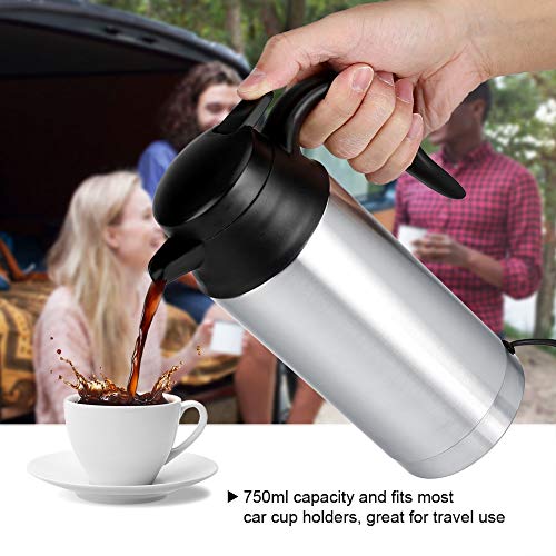 Car Electric Kettle - Portable Stainless Steel Electric Car Kettle Heating Cup Coffee Mug Travel Water Bottle for Tea Coffee Hot Water Drinking 7