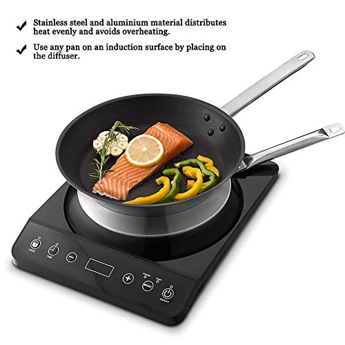 Heat Diffuser Stainless Steel Converter for Induction Hob with Heat Proof Handle(24cm)