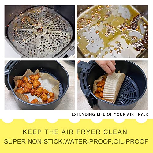 Air Fryer Liners 50PCS Air Fryer Paper Liners 20CM Baking Liners Disposable Paper Liners Non Stick Air Fryer Parchment Paper Oil and Water Proof