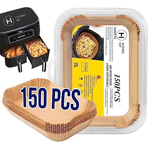 Hydro| Air Fryer Liners 150pcs for Ninja Dual Air Fryer, Ninja Air Fryer Paper Liners with Non Stick and Oil Proof, Airfryer Liners Compatible wi