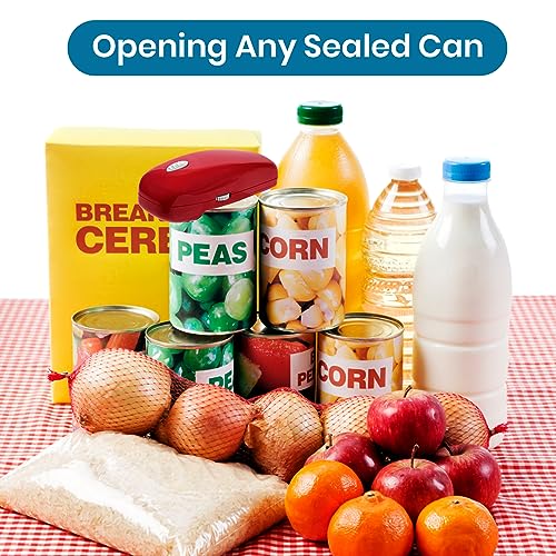 Electric Can Opener, One Touch Button Can Opener for Almost Size Cans, Automatic Cutting Design Smooth Edge, Friendly for Left Hands and Arthriti