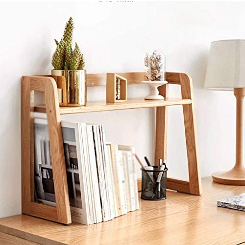 NXYJD File Racks Simple Desk Organizer for Office and Home, Desk Tidy Wood Bookshelf, Desktop Bookshelf Counter Top Bookcase for Book