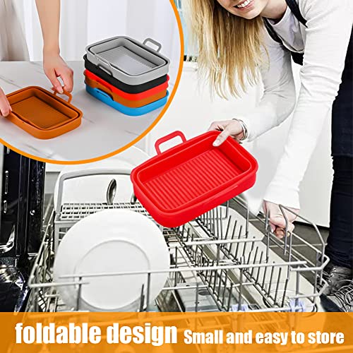 Air Fryer Silicone Liner 9.5L Compatible with Ninja Dual Air Fryer AF451UK & AF400UK, Tower Air Fryer T17088, 2 Pack Reusable Foldable Silicone P
