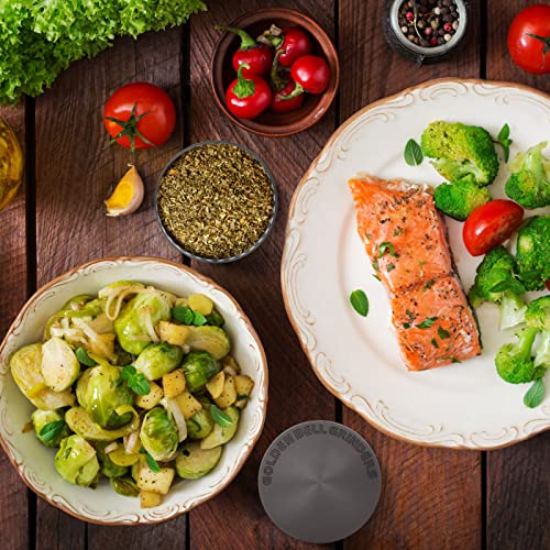 Golden Bell 3 inch Grinder 4 Layers Spice Grinder Zinc Alloy Grinder - Nickle Black