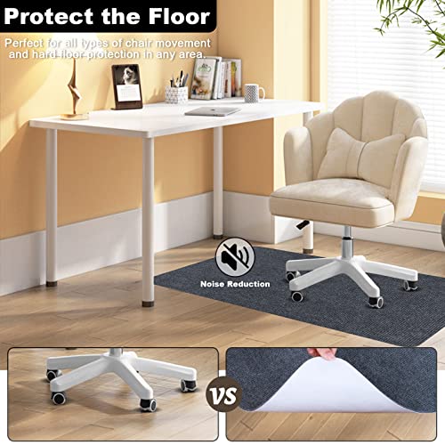 Office Chair Mat for Hardwood Floor, 55"x35" Computer Gaming Rolling Chair Mat Low-Pile Floor Protectors, Anti-Slip Computer Chair Mats for Home