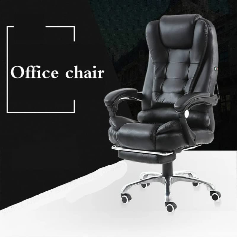LEIGE Gaming Chair Massage Synthetic Leather Office Chair Home Reclining Computer Boss Chair Swivel Lifting