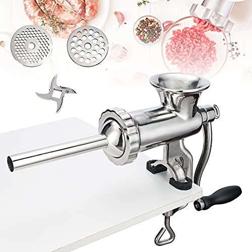 Hanchen Manual Meat Grinder Mincer Sausage Stuffer Machine 8s/12 All Stainless Steel Household Multi-Function Enema Sausage Stuffing Machine 8s