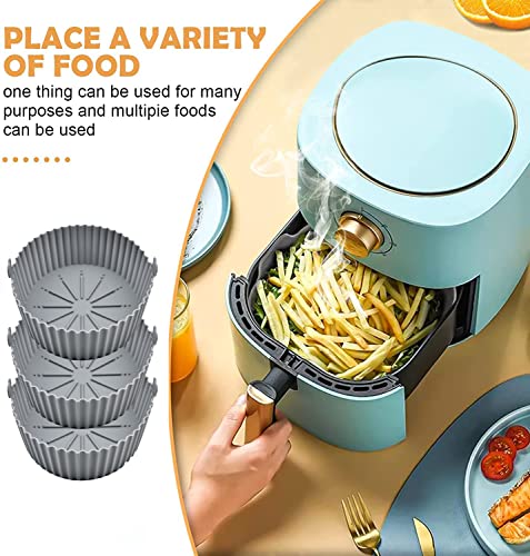 Air Fryer Silicone Pot, 3 Pack Reusable Silicone Air Fryer Liners, Air Fryer Accessories, Replacement for Disposable Parchment Paper Liner(7.3 in