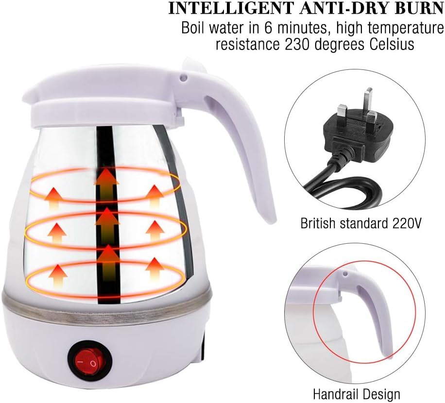 Outdoor Mini Folding Kettle Portable Silicone Kettle Boil Water Tool Electric Kettle Camping Accessories for Travel Accessories