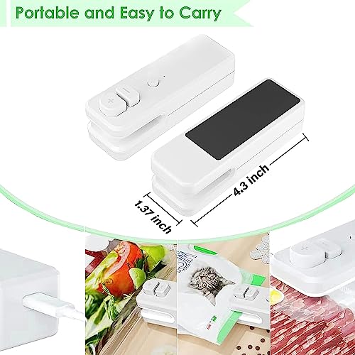 Easy Seal Bag Sealer - Fresher For Longer Easy Seal - Airtight & Watertight Seal - Mini Handheld Heat Sealer for Food Storage, Snacks, Sandwiches