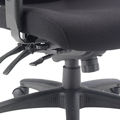 Office Hippo Professional 24 High Back Office Chair, 150 kg Weight Tolerance, 2D Arms, Asynchro Mechanism, Ratchet Back, Fabric, Black