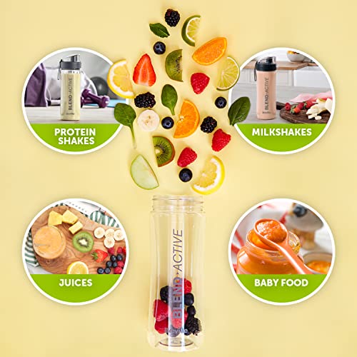 Breville Blend Active Personal Blender & Smoothie Maker | 350W | 2 Portable Blend Active Bottles (600ml) | Leak Proof Lids | White & Green [VBL24