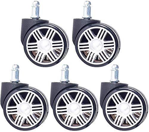 GTYT Office Chair Casters M11 Stem Universal Swivel Double Wheel Silent Rubber Furniture Computer Chair Replacement Wheels For Wooden Floor Carpe