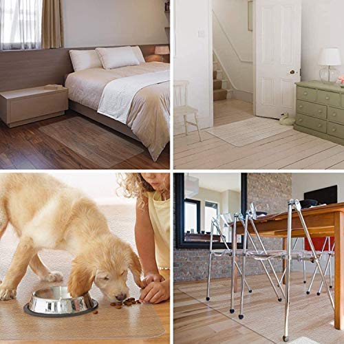 Office Transparent Chair Cushion, Hard Floor Wood Floor use, Rectangular, Straight Edge, to Protect Hard Floors in Homes and Offices 36 x 48 inch