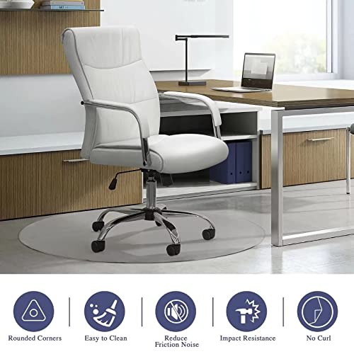 Natsukage Glass Chair Mat, 36" Round x 1/4" Thick Tempered Glass Office Chair Mat for Carpet or Hardwood Floor - Effortless Rolling, Easy to Clea