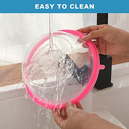 Hwtcjx 6 Pcs Microwave Cover, Plate Covers, Microwave Lid, Microwave Food Cover, Silica Gel + PP, Safe and Non-toxic, Easy to Clean, for Refriger