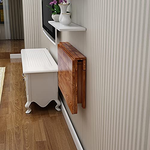 KEppd Wall Table Folding for Kitchen, Breakfast Bar Table, Compact Small Space Corner Computer Desk Workstation Wall Mounted Drop Leaf Desk for O