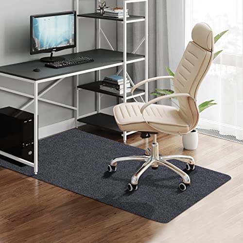 Office Chair Mat for Hardwood Floor, 55" × 35" Office Gaming Computer Desk Chair Mat, Dirt Resistant & Easy to Clean Dark Gray