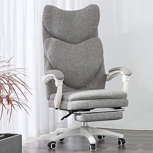 n/a High-Back Executive Swivel Office Desk Chair with Ribbed Upholstery - White, Lumbar Support, Modern Style, Certified