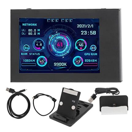 3.5 Inch IPS Computer Temp Monitor,PC CPU Data Display,Customizable Layout with Customizable Theme Editor and Auto Off
