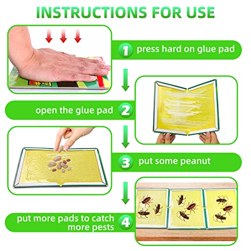 YaosiYeen Pest Sticky Pad Traps Boards - 12 Pack Extra Strong Glue Trap Pads,Multi-Use Effective Glue Boards for Indoor Outdoor Home Kitchen Gard